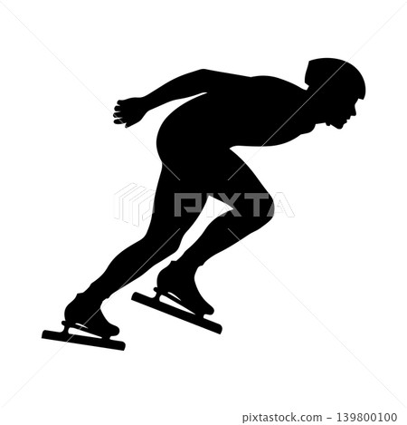 Speed skating silhouette, alpha channel Speed skating silhouette, alpha channel 139800100