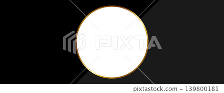 High-quality round photo frame background banner in black and gold. High-quality round photo frame background banner in black and gold. 139800181