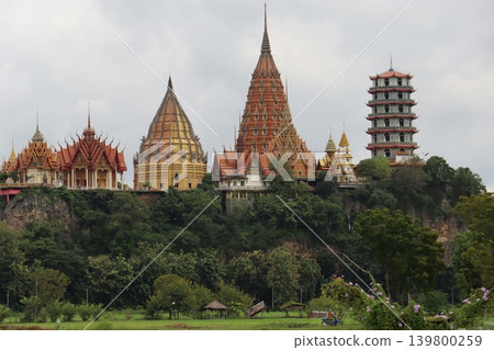 Thailand Temple Complex on Hilltop 139800259