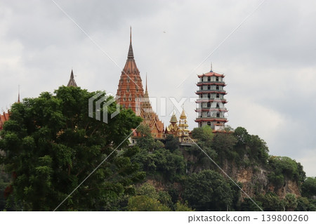Hilltop Temple Complex with Traditional Architecture Hilltop Temple Complex with Traditional Architecture 139800260