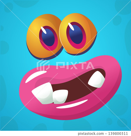 Cute Cartoon Monster Face Illustration. Funny Character Design Isolated. Great for Halloween party decoration or package design Cute Cartoon Monster Face Illustration. Funny Character Design Isolated. Great for Halloween party decoration or package design 139800311