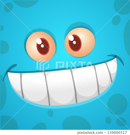 Cute Cartoon Monster Face Illustration. Funny Character Design Isolated. Great for Halloween party decoration or package design Cute Cartoon Monster Face Illustration. Funny Character Design Isolated. Great for Halloween party decoration or package design 139800317