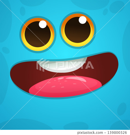Cute Cartoon Monster Face Illustration. Funny Character Design Isolated. Great for Halloween party decoration or package design Cute Cartoon Monster Face Illustration. Funny Character Design Isolated. Great for Halloween party decoration or package design 139800326