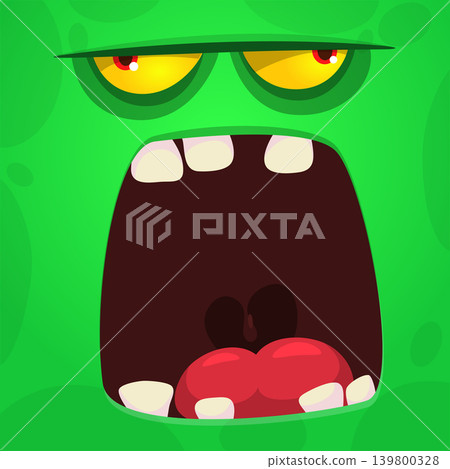 Cute Cartoon Monster Face Illustration. Funny Character Design Isolated. Great for Halloween party decoration or package design Cute Cartoon Monster Face Illustration. Funny Character Design Isolated. Great for Halloween party decoration or package design 139800328