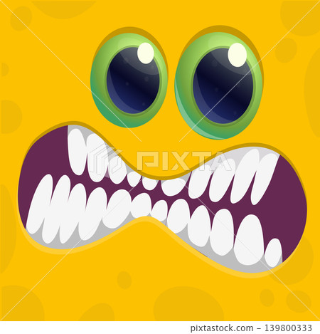 Cute Cartoon Monster Face Illustration. Funny Character Design Isolated. Great for Halloween party decoration or package design Cute Cartoon Monster Face Illustration. Funny Character Design Isolated. Great for Halloween party decoration or package design 139800333