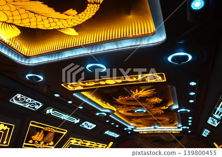 Luxury Ceiling with Golden Dragon LED Design Luxury Ceiling with Golden Dragon LED Design 139800455