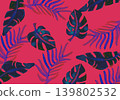 Tropical Leaf - Red Background 139802532
