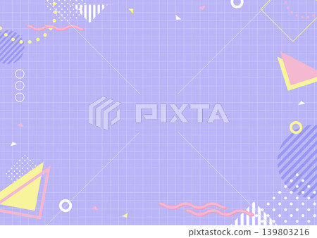 流行可愛的孟菲斯背景插圖（紫色） 139803216