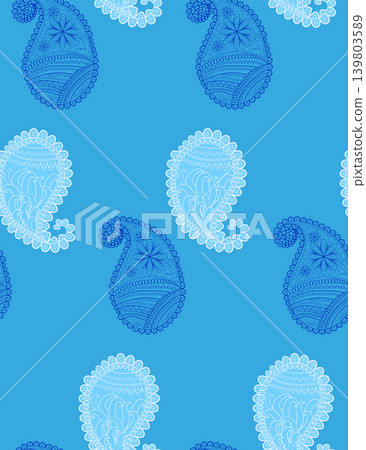 seamless pattern with Indian ornament. Turkish cucumber. 139803589