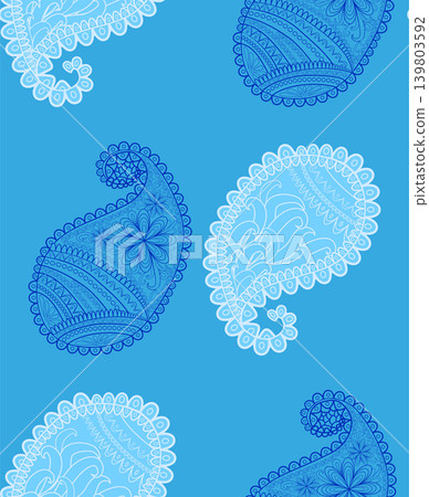 seamless pattern with Indian ornament. Turkish cucumber. seamless pattern with Indian ornament. Turkish cucumber. 139803592