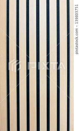 Minimalist interior background featuring two shades of wooden acoustic slat panels with clean lines Minimalist interior background featuring two shades of wooden acoustic slat panels with clean lines 139803751