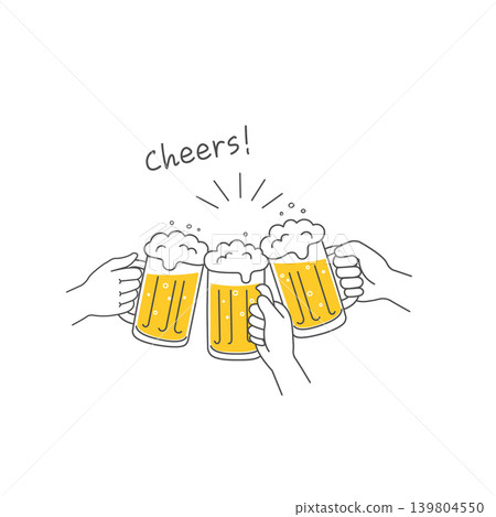 Illustration of a toast: beer, beer mug 139804550