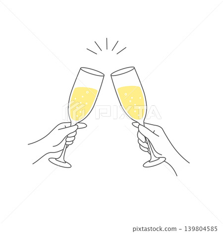 Illustration of a toast with champagne Illustration of a toast with champagne 139804585