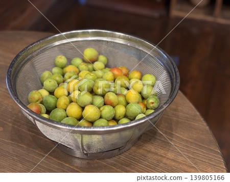 Plum preparation: Plums in a basket Plum preparation: Plums in a basket 139805166