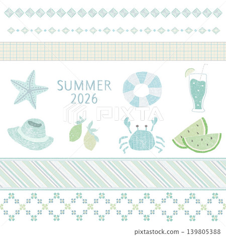 適合夏季的可愛刺繡布料 適合夏季的可愛刺繡布料 139805388