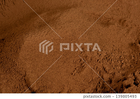 Raw organic cocoa powder texture background for food design Raw organic cocoa powder texture background for food design 139805493