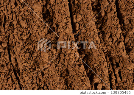Raw organic cocoa powder texture background for food design Raw organic cocoa powder texture background for food design 139805495