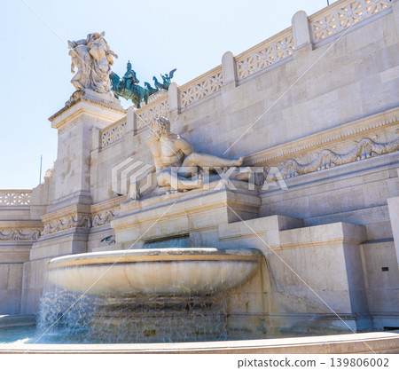 Fountain of the Adriatic Sea at Altare della Patria Monument in Rome with Classical Sculptures Italy Fountain of the Adriatic Sea at Altare della Patria Monument in Rome with Classical Sculptures Italy 139806002