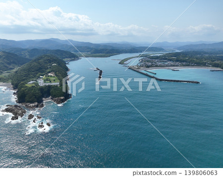 高知縣四萬十市四萬十川入海口的景色 高知縣四萬十市四萬十川入海口的景色 139806063