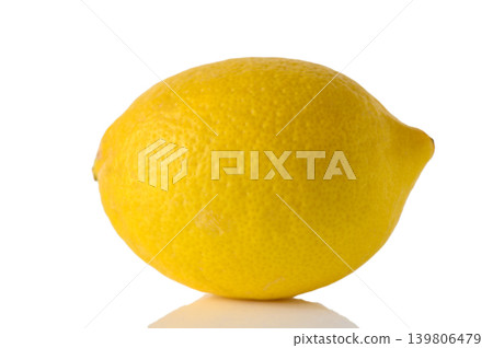 Fresh Ripe Lemon Isolated on White Background with Copy Space Fresh Ripe Lemon Isolated on White Background with Copy Space 139806479