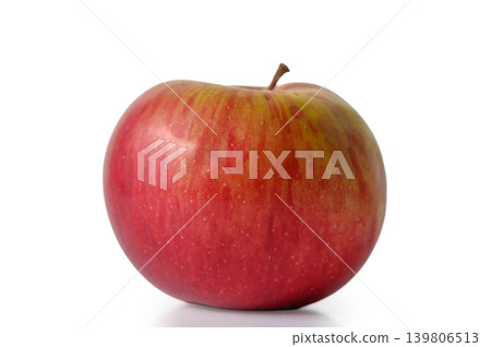 Top View of Red and Yellow Apple Isolated on White Background Top View of Red and Yellow Apple Isolated on White Background 139806513
