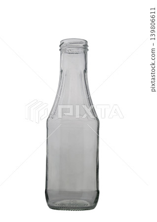 Glass Sauce or Ketchup Bottle on White Background Glass Sauce or Ketchup Bottle on White Background 139806611
