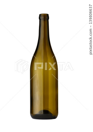 Empty Burgundy style wine bottle 750 ml isolated on white background Empty Burgundy style wine bottle 750 ml isolated on white background 139806637