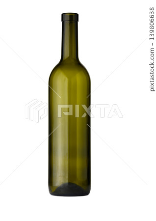 Bordolese style glass bottle 750 ml isolated on white background Bordolese style glass bottle 750 ml isolated on white background 139806638