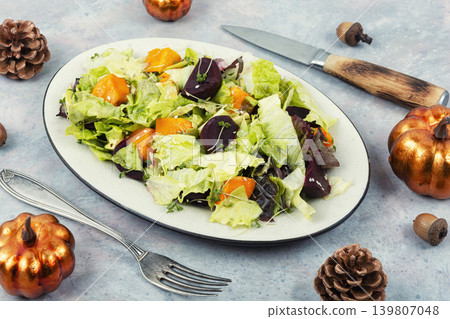Assorted Vegetable Salads on Plates 139807048