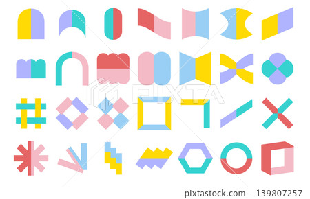 Abstract Shape Icon Set - Flat Color 139807257