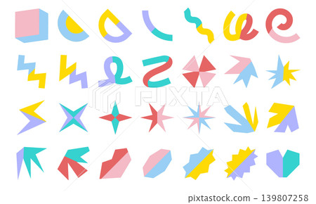 Abstract Shape Icon Set - Flat Color 139807258