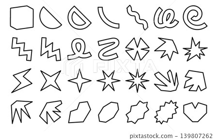 Abstract Shape Icon Set - Line Outline Abstract Shape Icon Set - Line Outline 139807262