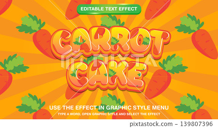Carrot Cake editable text effect comic games 139807396