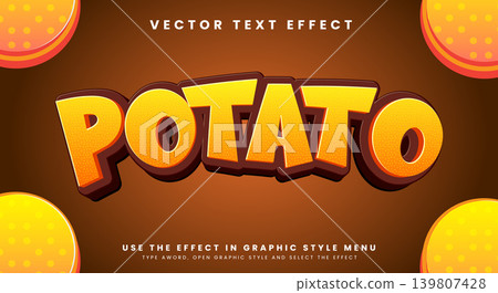 Potato chips 3d Chocolate text style Potato chips 3d Chocolate text style 139807428