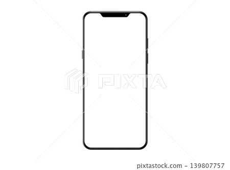 Smartphone screen empty frame isolated on transparent background 139807757