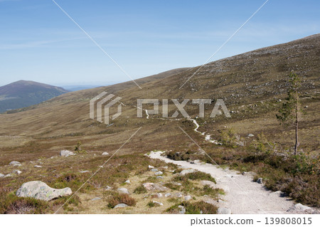 Long winding footpath in Cairngorm mountains, Scotland Long winding footpath in Cairngorm mountains, Scotland 139808015