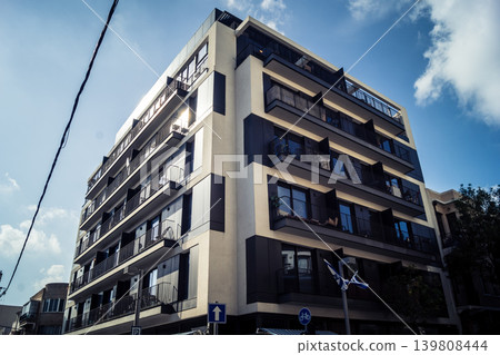 Streets of tel aviv with typical urban architecture and residential buildings Streets of tel aviv with typical urban architecture and residential buildings 139808444