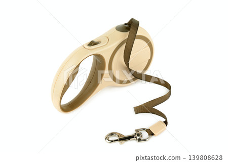 Retractable Dog Leash Roulette Isolated on White Background 139808628