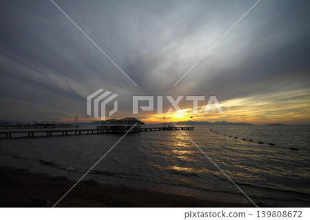 Seaside town of Turgutreis and spectacular sunsets Seaside town of Turgutreis and spectacular sunsets 139808672