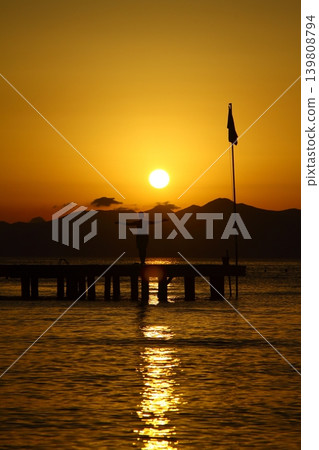 Seaside town of Turgutreis and spectacular sunsets Seaside town of Turgutreis and spectacular sunsets 139808794