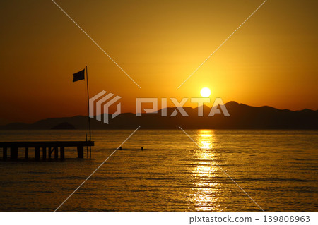 Seaside town of Turgutreis and spectacular sunsets Seaside town of Turgutreis and spectacular sunsets 139808963