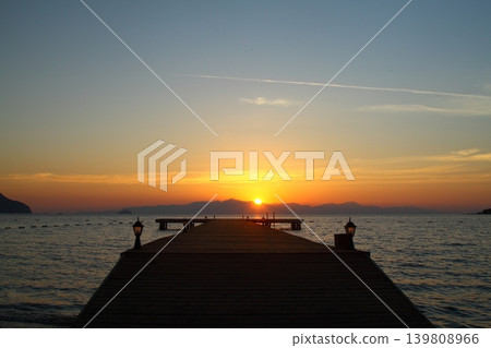 Seaside town of Turgutreis and spectacular sunsets Seaside town of Turgutreis and spectacular sunsets 139808966