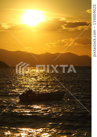 Seaside town of Turgutreis and spectacular sunsets Seaside town of Turgutreis and spectacular sunsets 139809028