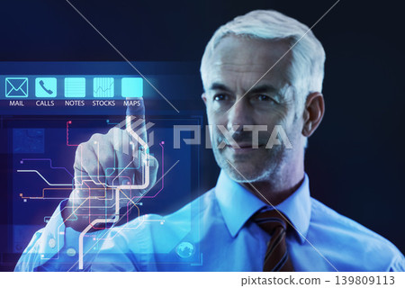 Businessman, hand and digital interface for map technology for location or directions, security or hologram. Male person, fingers and 3d overlay for innovation or tracking, internet or futuristic Businessman, hand and digital interface for map technology for location or directions, security or hologram. Male person, fingers and 3d overlay for innovation or tracking, internet or futuristic 139809113