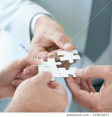 Puzzle, company and partnership for collaboration, planning and teamwork for hope and goals. Hands, connection and trust for business, solutions and vision for support, idea and investment for people Puzzle, company and partnership for collaboration, planning and teamwork for hope and goals. Hands, connection and trust for business, solutions and vision for support, idea and investment for people 139810071