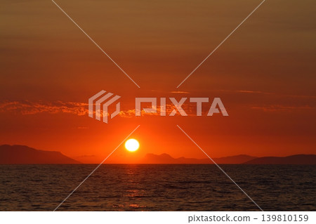 Seaside town of Turgutreis and spectacular sunsets 139810159