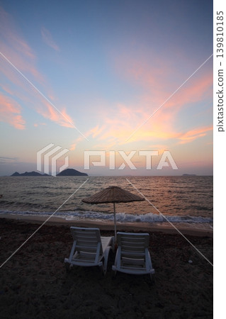 Seaside town of Turgutreis and spectacular sunsets Seaside town of Turgutreis and spectacular sunsets 139810185