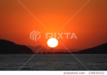 Seaside town of Turgutreis and spectacular sunsets Seaside town of Turgutreis and spectacular sunsets 139810322