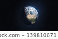 Earth globe on dark space background. Earth sphere. 139810671