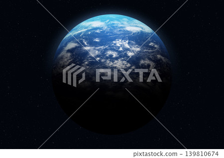 Earth in space. The surface of planet Earth with oceans and clouds. Earth in space. The surface of planet Earth with oceans and clouds. 139810674